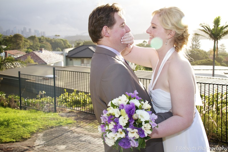 Bride and groom mucking around - wedding photography sydney